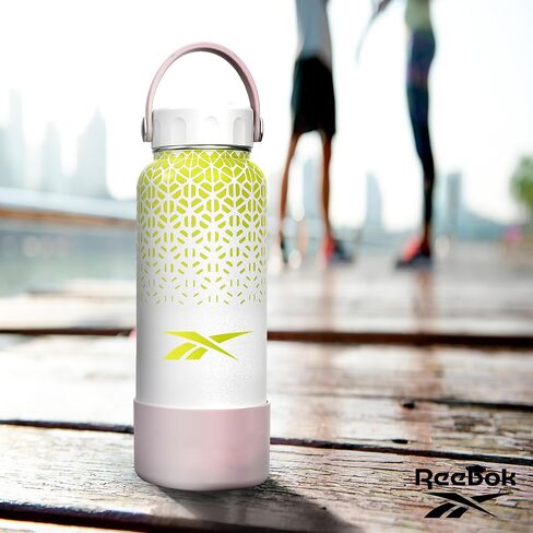 Reebok Stainless Steel Wide Mouth Water Bottle With Flex Cap | Insulated Reusable Sports Travel Mug, BPA Free (Pack of 1, 32 oz, Purple/Black) in Saudi Arabia