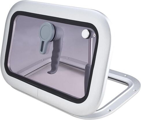 NovelBee 16.2" x10.5" Rectangular Deck Hatch,Aluminum Alloy Boat Porthole Window,Push Out Opening Portlight Window for Boat Yacht RV in Saudi Arabia