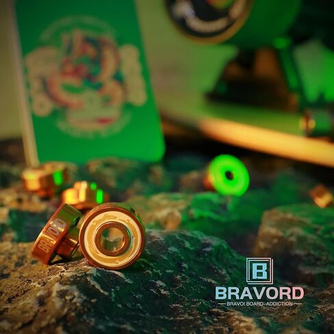 محامل لوح التزلج DG9 مع فواصل مدمجة، محامل طويلة ممتازة للتزلج المضمن والأسطواني (عبوة من 8) in Kuwait