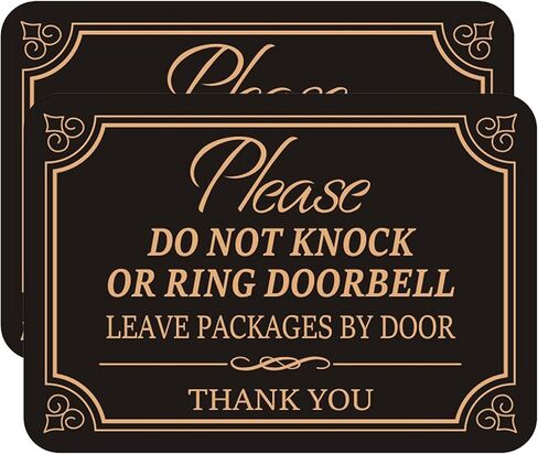 Do Not Knock or Ring Doorbell Sign - 5" x 3.5" Aluminum Metal Sign, With strong self-adhesive tape - Please Do Not Ring Doorbell Sign - Do Not Knock Sign - No Soliciting Sign for House Door in Saudi Arabia