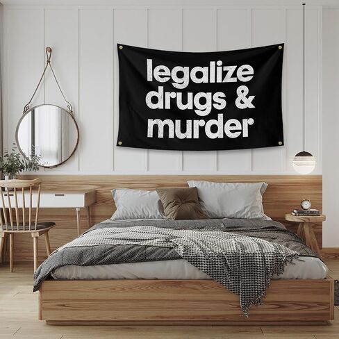 YDLRTY Legalize Drugs And Murder 3x5ft Tapestry For College Dorm, Bedroom And Living Room, Funny Tapestries Hanging For Home Decor Men in Saudi Arabia