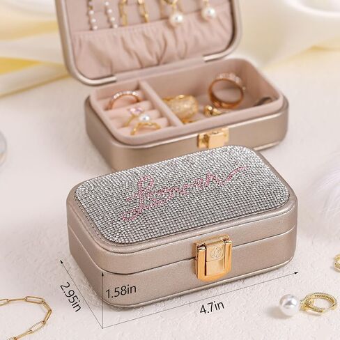 Handmade Jewelry Box, Travel Jewelry Case for TS Lover Gifts, Jewelry Organizer for Bracelets, Earrings, Necklace, Birthday Gifts for Girls Womens with Gift Greeting Card/Temporary Tattos/Stickers in Saudi Arabia