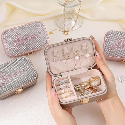 Handmade Jewelry Box, Travel Jewelry Case for TS Lover Gifts, Jewelry Organizer for Bracelets, Earrings, Necklace, Birthday Gifts for Girls Womens with Gift Greeting Card/Temporary Tattos/Stickers in Saudi Arabia