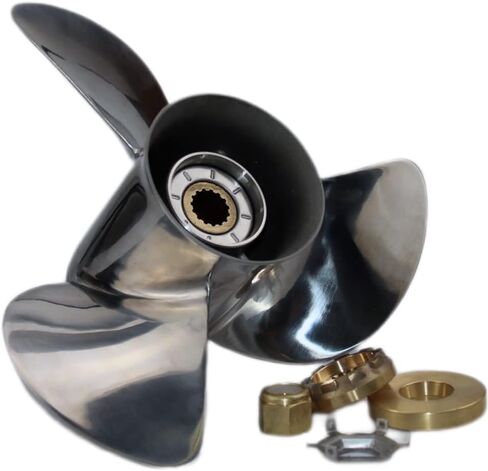 Boatman 13 1/4x17 Aluminum/Stainless Steel Outboard Propeller fit Mercury Engine 40/50/70/75/80/90/100/115/125/140 HP,15 Spline Tooth,RH in Saudi Arabia