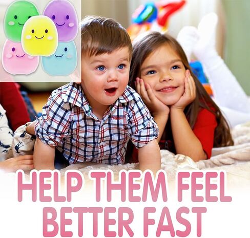 عبوة ثلج للأطفال بو بو، 5 عبوات من الخرز الجل البارد والحرارة اللطيفة لحمى الأطفال، وتخفيف الآلام، وأسنان الحكمة، والإسعافات الأولية والرقبة، والرأس، والذراعين، وإصابات الساقين (5 قطع) in Kuwait