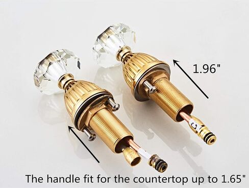 Bathroom Sink Faucet 3 Hole Deck Mounted Widespread Brass Bathroom Faucet Crystal Handle Mixer Tap,Chrome in Saudi Arabia