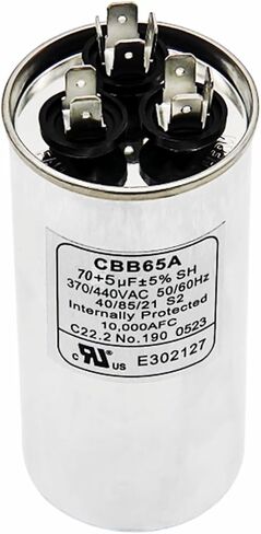 70+5 MFD 70/5 فائق التوهج 370/440 VAC CBB65B مكثف محرك دائري مزدوج التشغيل لتشغيل محرك التيار المتردد، مكثف مستقيم بارد، مضخة حرارية، مكيف هواء، مكثف HVAC in Kuwait