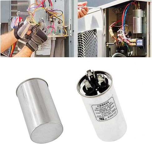 70+5 MFD 70/5 فائق التوهج 370/440 VAC CBB65B مكثف محرك دائري مزدوج التشغيل لتشغيل محرك التيار المتردد، مكثف مستقيم بارد، مضخة حرارية، مكيف هواء، مكثف HVAC in Kuwait