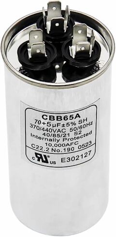 70+5 MFD 70/5 فائق التوهج 370/440 VAC CBB65B مكثف محرك دائري مزدوج التشغيل لتشغيل محرك التيار المتردد، مكثف مستقيم بارد، مضخة حرارية، مكيف هواء، مكثف HVAC in Kuwait