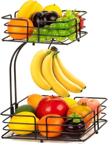 Auledio HHH-123 Fruit Vegetables Basket Bowl, Iron, 1 PACK, Black in Saudi Arabia