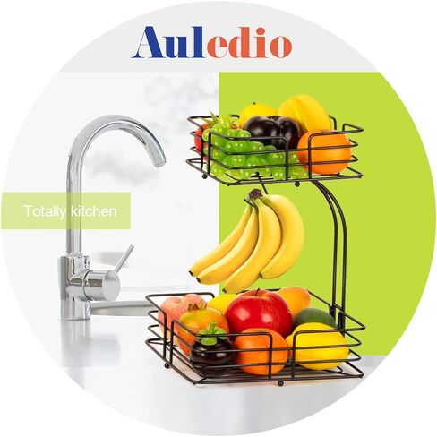 Auledio HHH-123 Fruit Vegetables Basket Bowl, Iron, 1 PACK, Black in Saudi Arabia