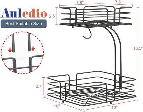 Auledio HHH-123 Fruit Vegetables Basket Bowl, Iron, 1 PACK, Black in Saudi Arabia