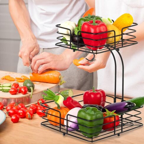 Auledio HHH-123 Fruit Vegetables Basket Bowl, Iron, 1 PACK, Black in Saudi Arabia