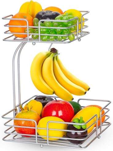 Auledio HHH-123 Fruit Vegetables Basket Bowl, Iron, 1 PACK, Black in Saudi Arabia