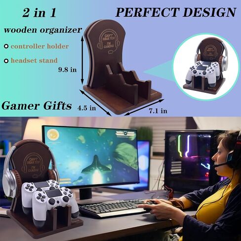 Gamer Gifts for Teenage Boys, Headset and Controller Stand - Ideal for Men, Sons, Boyfriends, Husbands, Gaming Headset and Controller Holder in Saudi Arabia