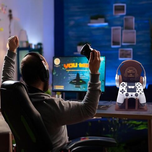 Gamer Gifts for Teenage Boys, Headset and Controller Stand - Ideal for Men, Sons, Boyfriends, Husbands, Gaming Headset and Controller Holder in Saudi Arabia