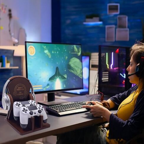 Gamer Gifts for Teenage Boys, Headset and Controller Stand - Ideal for Men, Sons, Boyfriends, Husbands, Gaming Headset and Controller Holder in Saudi Arabia