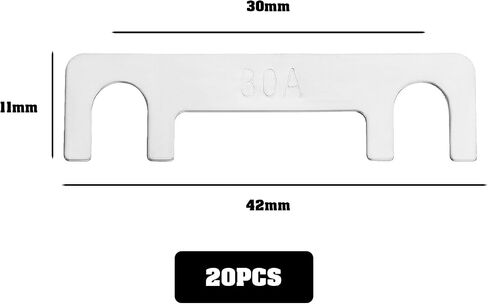 eMagTech Pack of 20 Blade Fuse Strips Car Flat Fuse Strip Automotive Flat Fuse Blades Accessories for Car Electrical Device, 30A/DC 32V in Saudi Arabia