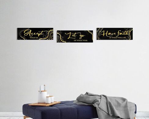 Sunflower Wall Decor Accept What Is Let Go Have Faith Wall Art Hanging Wall Signs Rustic Sunflower Kitchen Decor for Farmhouse Outdoor Summer (Gray, White, 4 x 11.8 inch) in Saudi Arabia