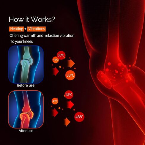 IeBilif Cordless Knee Massager with Large LED Screen, Heated and Vibration, Heated Knee Massager, Gift for Birthday, Gift for Husband Mom Dad in Saudi Arabia