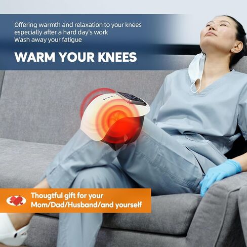 IeBilif Cordless Knee Massager with Large LED Screen, Heated and Vibration, Heated Knee Massager, Gift for Birthday, Gift for Husband Mom Dad in Saudi Arabia