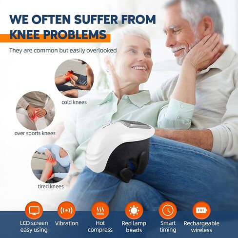IeBilif Cordless Knee Massager with Large LED Screen, Heated and Vibration, Heated Knee Massager, Gift for Birthday, Gift for Husband Mom Dad in Saudi Arabia