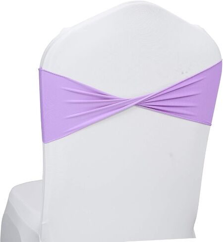 MDS Pack of 100 PCS Spandex Wedding Chair Bands Sashes Bow Tie for Wedding Decorations - Apple Green in Saudi Arabia