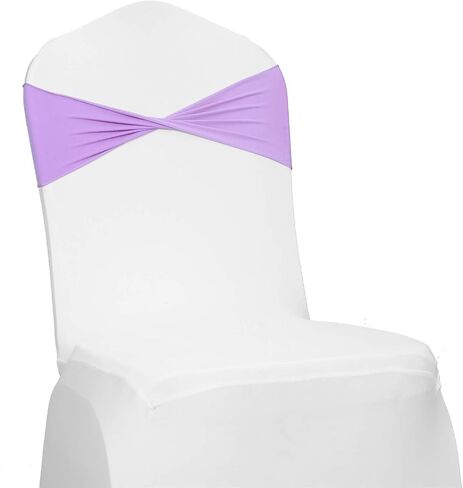 MDS Pack of 100 PCS Spandex Wedding Chair Bands Sashes Bow Tie for Wedding Decorations - Apple Green in Saudi Arabia
