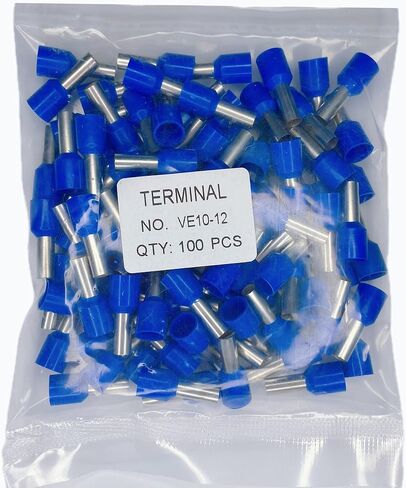 VE1508 AWG16 Wire Ferrules Terminals, 100pcs Blue AWG16 Terminal Connector Wire Insulated Cord Pin Ends Terminals for Electric, Industrial, Chemical Industry, Power Control System, etc.(Blue, 16AWG) in Saudi Arabia