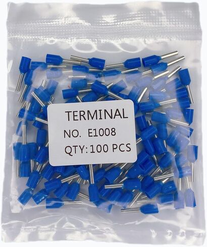 VE1508 AWG16 Wire Ferrules Terminals, 100pcs Blue AWG16 Terminal Connector Wire Insulated Cord Pin Ends Terminals for Electric, Industrial, Chemical Industry, Power Control System, etc.(Blue, 16AWG) in Saudi Arabia