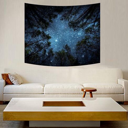 Forest Tapestry Foggy Mountain Tree Green Natural Landscape Tapestry Living Room Bedroom Decoration Tapestry 5x4FT 150x120cm in Saudi Arabia