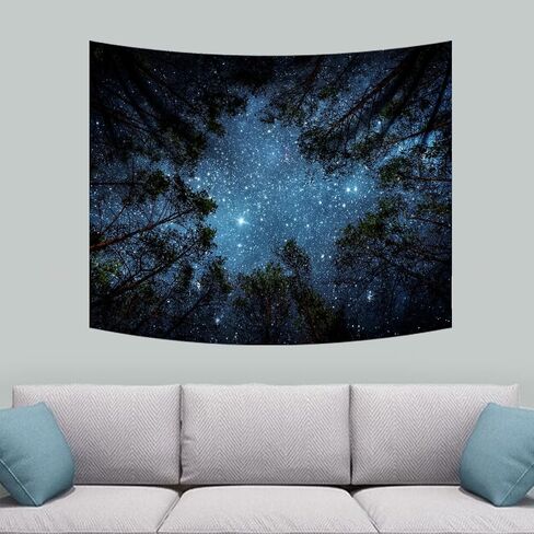 Forest Tapestry Foggy Mountain Tree Green Natural Landscape Tapestry Living Room Bedroom Decoration Tapestry 5x4FT 150x120cm in Saudi Arabia