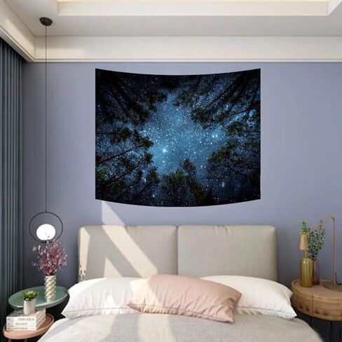 Forest Tapestry Foggy Mountain Tree Green Natural Landscape Tapestry Living Room Bedroom Decoration Tapestry 5x4FT 150x120cm in Saudi Arabia
