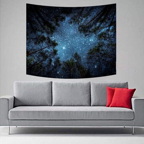 Forest Tapestry Foggy Mountain Tree Green Natural Landscape Tapestry Living Room Bedroom Decoration Tapestry 5x4FT 150x120cm in Saudi Arabia