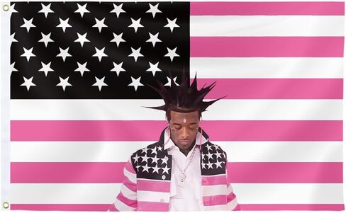 GEPAS BIVEE العلم الأمريكي نسيج العلم الوردي ليل مغني الراب عوزي العلم غطاء ألبوم الموسيقى نسيج لغرفة النوم غرفة المعيشة كلية النوم رجل الكهف ديكور المنزل in Kuwait