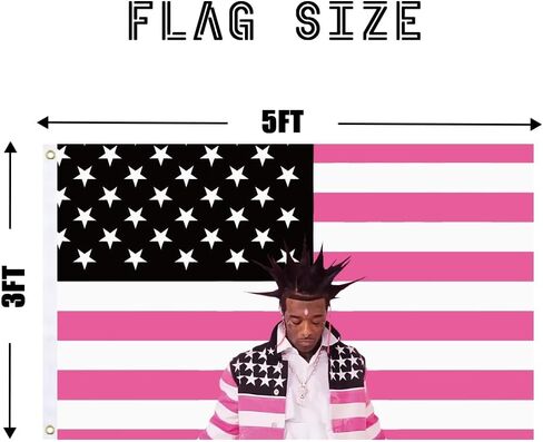 GEPAS BIVEE العلم الأمريكي نسيج العلم الوردي ليل مغني الراب عوزي العلم غطاء ألبوم الموسيقى نسيج لغرفة النوم غرفة المعيشة كلية النوم رجل الكهف ديكور المنزل in Kuwait