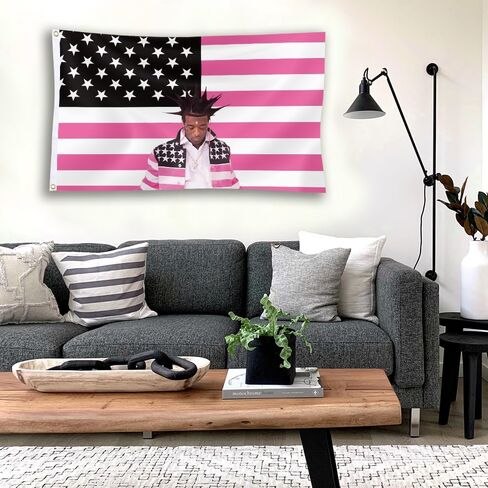 GEPAS BIVEE العلم الأمريكي نسيج العلم الوردي ليل مغني الراب عوزي العلم غطاء ألبوم الموسيقى نسيج لغرفة النوم غرفة المعيشة كلية النوم رجل الكهف ديكور المنزل in Kuwait