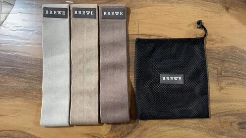 BREWE Resistance Bands Set for Women & Men, 3 Pack, Neutrals, Anti-Slip Fabric Bands for Booty, Legs & Thighs in Saudi Arabia