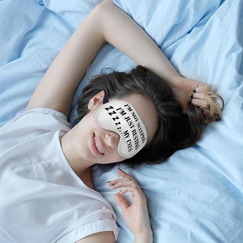 i’m Not Sleeping i’m Just Resting My Eyes Eye Mask for Men Women Dad, Funny Dad Jokes Silk Blackout Eye Mask for Sleeping, Travel Eye Mask, Adjustable Straps Soft Lightweight Sleep Mask in Kuwait