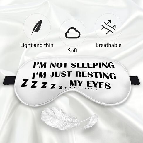 i’m Not Sleeping i’m Just Resting My Eyes Eye Mask for Men Women Dad, Funny Dad Jokes Silk Blackout Eye Mask for Sleeping, Travel Eye Mask, Adjustable Straps Soft Lightweight Sleep Mask in Kuwait