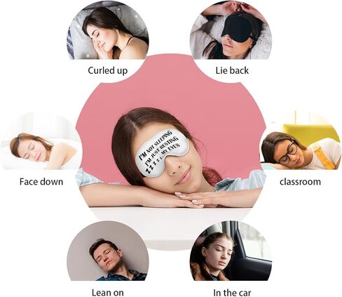 i’m Not Sleeping i’m Just Resting My Eyes Eye Mask for Men Women Dad, Funny Dad Jokes Silk Blackout Eye Mask for Sleeping, Travel Eye Mask, Adjustable Straps Soft Lightweight Sleep Mask in Kuwait