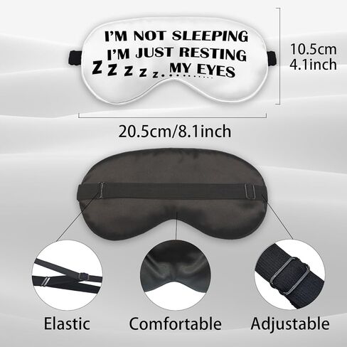 i’m Not Sleeping i’m Just Resting My Eyes Eye Mask for Men Women Dad, Funny Dad Jokes Silk Blackout Eye Mask for Sleeping, Travel Eye Mask, Adjustable Straps Soft Lightweight Sleep Mask in Kuwait
