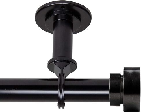 Rod Desyne Bonnet 1" Ceiling Curtain Rod/Room Divider, 28-48 inch, Black in Saudi Arabia