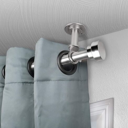 Rod Desyne Bonnet 1" Ceiling Curtain Rod/Room Divider, 28-48 inch, Black in Saudi Arabia
