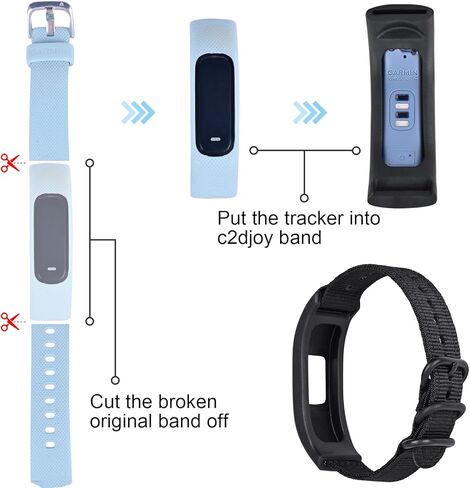 أربطة قماش من النايلون متوافقة مع أحزمة بديلة لتتبع Garmin Vivosmart 4 مع حافظة in Kuwait