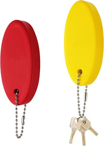 2pcs Floating Keychain for Boat Keys, 3.19x1.42x0.79in Oval Boat Key Floating Keychain Boat Floating Keychain for Ourdoors Water Sports Fishing Surfing Sailing(Yellow, Red) in Saudi Arabia