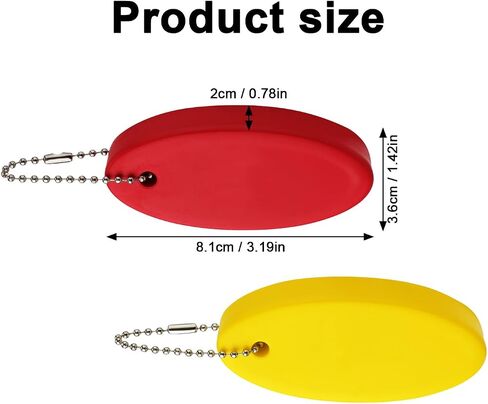 2pcs Floating Keychain for Boat Keys, 3.19x1.42x0.79in Oval Boat Key Floating Keychain Boat Floating Keychain for Ourdoors Water Sports Fishing Surfing Sailing(Yellow, Red) in Saudi Arabia