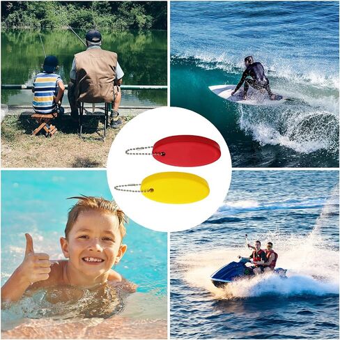2pcs Floating Keychain for Boat Keys, 3.19x1.42x0.79in Oval Boat Key Floating Keychain Boat Floating Keychain for Ourdoors Water Sports Fishing Surfing Sailing(Yellow, Red) in Saudi Arabia