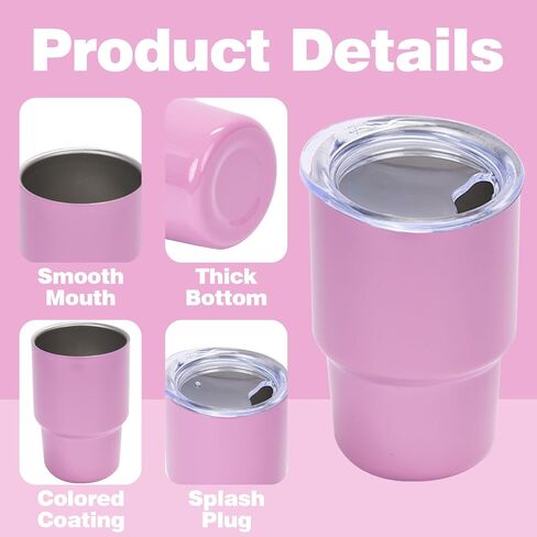 Tamarac Mini Tumbler Shot Glass with Straw, 3 oz Shot Glass with Straw and Lid, Funny Shot Glasses, Colored Stainless Steel Sublimation Tumblers,Wedding Birthday Party Favors 6 Pack in Saudi Arabia