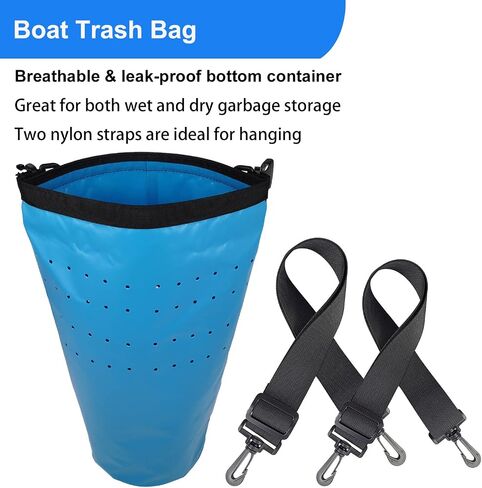 Portable Boat Trash Can, Waterproof Boating Garbage Container, Boat Accessories Storage Bag for Boat, Kayak, Yacht, PVC Laminated 10L in Saudi Arabia